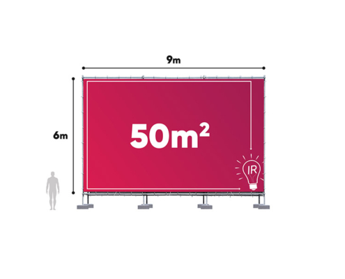 Konstrukcja 9x6 na 120 cm „50m² efektywnej reklamy”